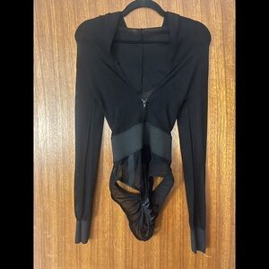 Black Mesh Long Sleeve Bodysuit
